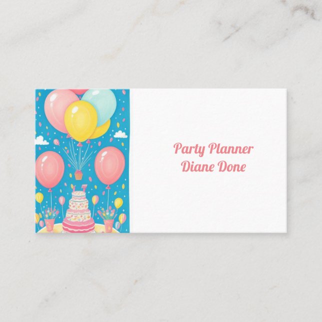 Tarjeta De Visita Tarta de Fiesta  (Anverso)