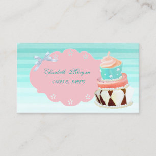 Tarjeta De Visita Tarta moderna adorable y femenina con Ombre