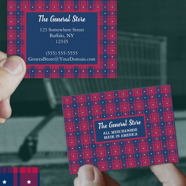 Tarjeta De Visita Tartán - Patriótico - Poderosos Estrellas Blancas  (Subido por el creador)
