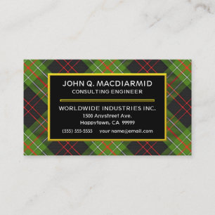 Tarjeta De Visita Tartan Plaid del Clan Escocés MacDiarmid