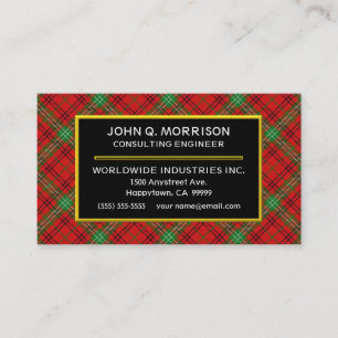 Tarjeta De Visita Tartan Plaid del Clan Escocés Morrison