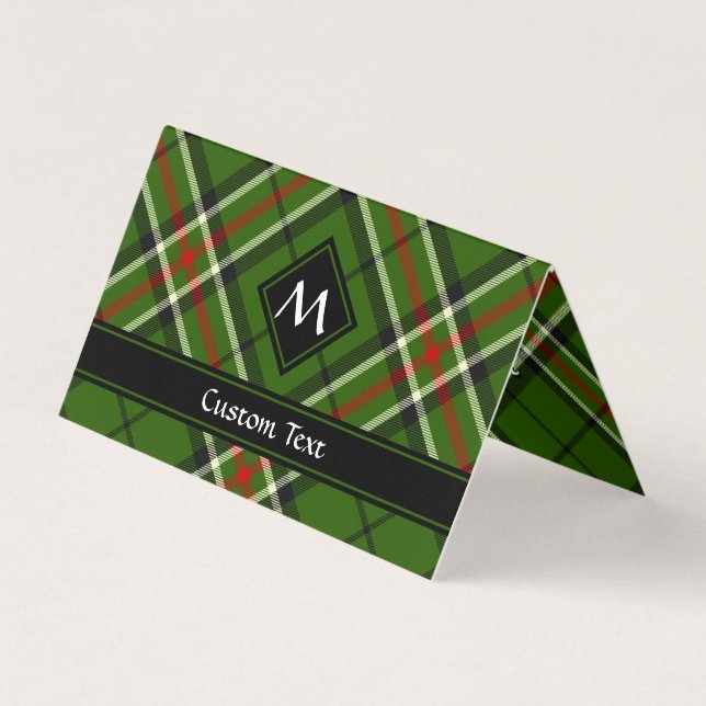 Tarjeta De Visita Tartán verde, negro, rojo y blanco (Anverso)