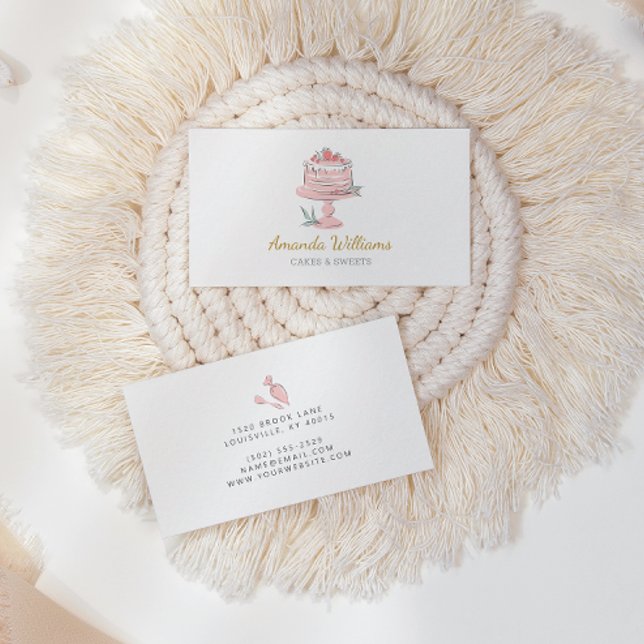 Tarjeta De Visita Tartas y dulces elegantes y adorables (Subido por el creador)