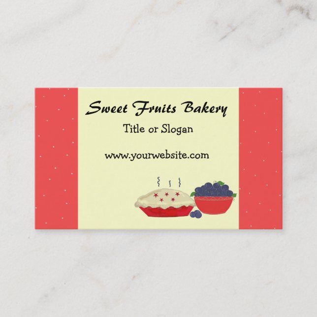 Tarjeta De Visita Tartas y Frutas (Anverso)