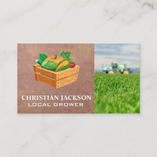 Tarjeta De Visita Tasa de producción   Granjero en Tractor