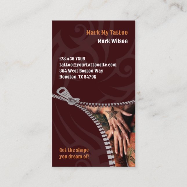 Tarjeta de visita Tattoo (Anverso)