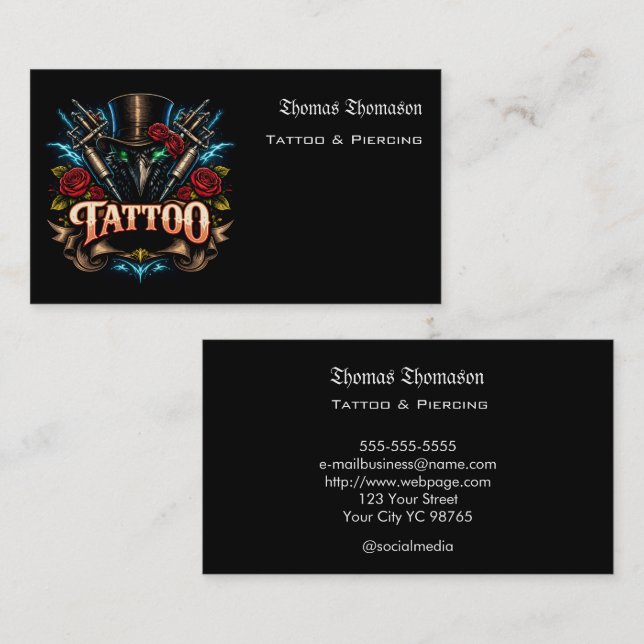 Tarjeta De Visita Tattoo artist  (Anverso / Reverso)