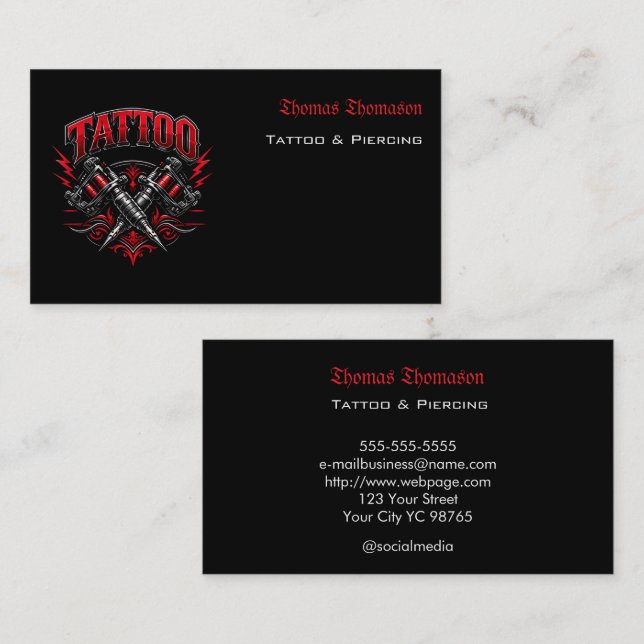 Tarjeta De Visita Tattoo artist  (Anverso / Reverso)