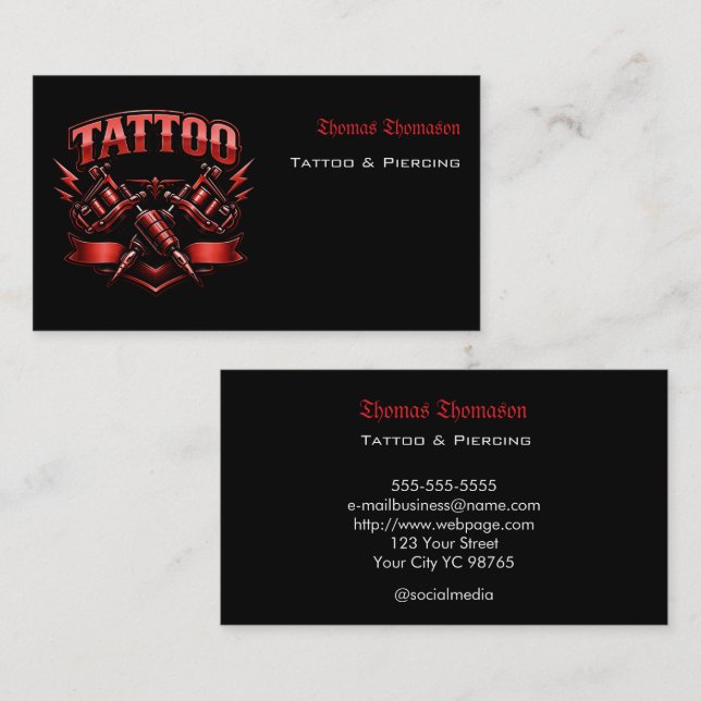 Tarjeta De Visita Tattoo artist  (Anverso / Reverso)