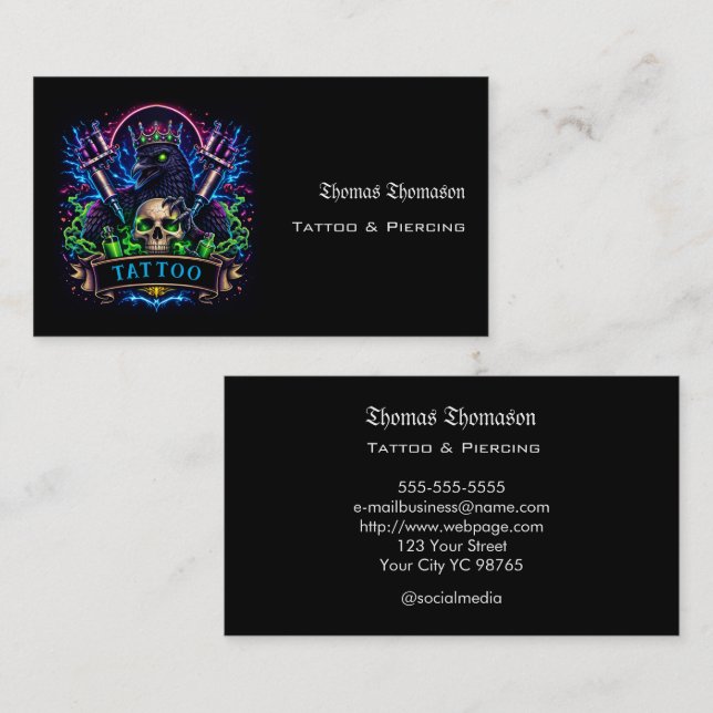 Tarjeta De Visita Tattoo artist  (Anverso / Reverso)