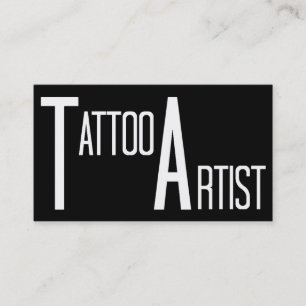 Tarjeta De Visita Tattoo Artist Black Simple Business Card