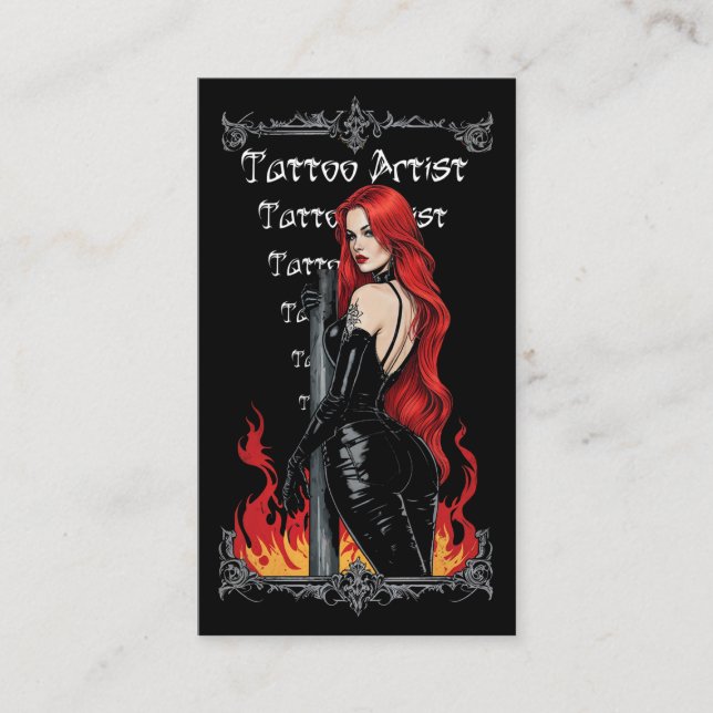 Tarjeta De Visita Tattoo Artist Body Art Tatt Shop Parlor Salon (Anverso)