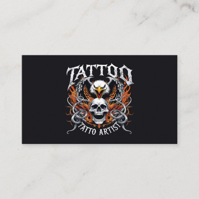 Tarjeta De Visita Tattoo Artist Profession Body Art Tat Shop Parlour (Anverso)
