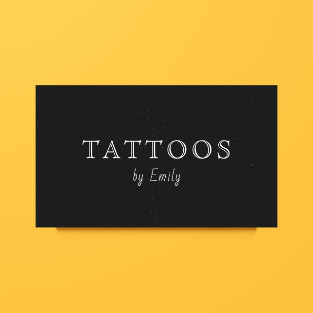 Tarjeta De Visita Tattoo Artist Shop Minimal Simple Blanco y Negro (Subido por el creador)