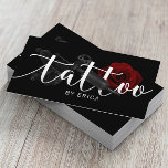 Tarjeta De Visita Tattoo Artist Tattoo Gun & Rose Typography<br><div class="desc">Tattoo Artist Tattoo Gun & Rose Flower Typography Business Cards.</div>
