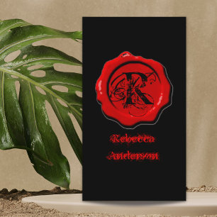 Tarjeta De Visita Tattoo, artista del sello de cera roja gótica