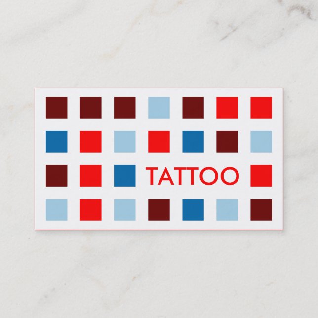 Tarjeta De Visita TATTOO (cuadrados mod) (Anverso)