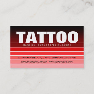 Tarjeta De Visita TATTOO de muestra roja