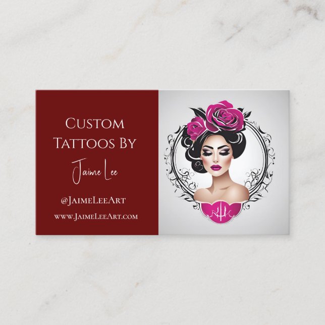 Tarjeta de visita Tattoo de personalizado (Anverso)