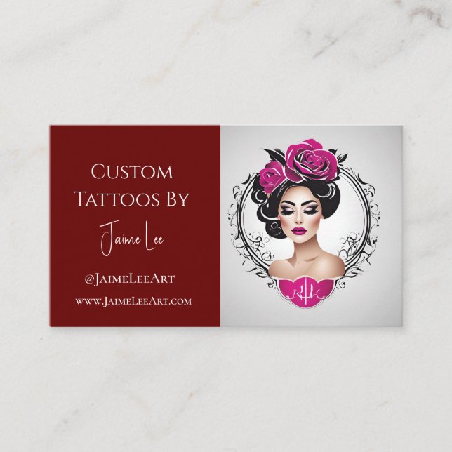 Tarjeta de visita Tattoo de personalizado (Anverso)