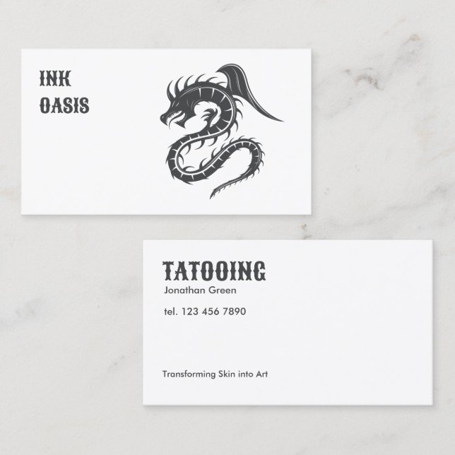 Tarjeta De Visita Tattoo Shop (Anverso / Reverso)