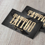 Tarjeta De Visita Tattoo Shop Black Crow Vintage Gold Typography<br><div class="desc">Tattoo Tienda Tarjetas de Negocios Black Crow Vintage Gold Typography.</div>