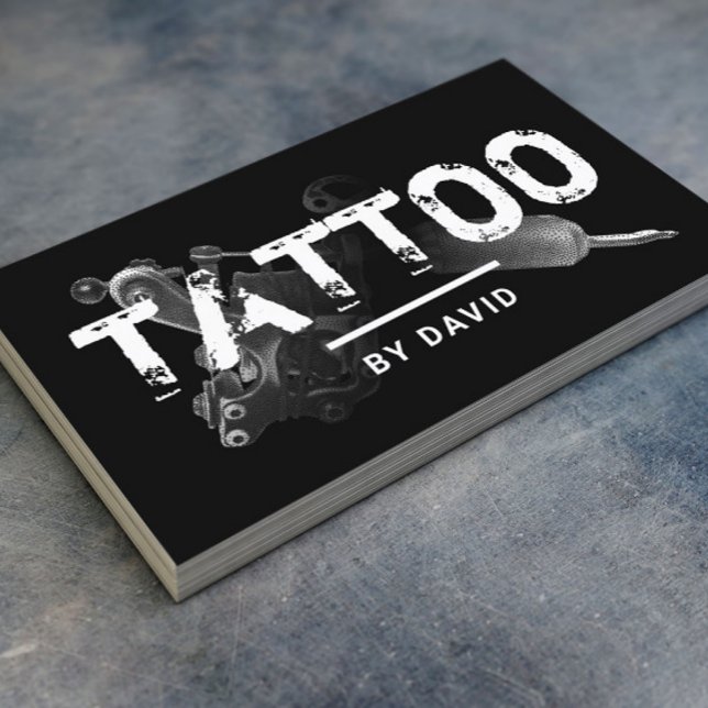 Tarjeta De Visita Tattoo Shop Tattoo Gun Profesional Tattoo Artista (Subido por el creador)