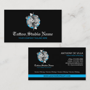Tarjeta De Visita Tattoo Studio, Tattoo Artist , Tattoo Parlor - Koi