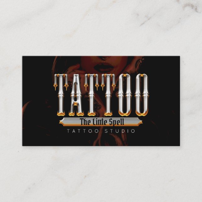 Tarjeta De Visita Tattoo Studio Tattoo Artista (Anverso)