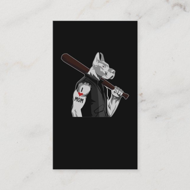 Tarjeta De Visita Tattooed Pitbull Dog Dad Love Mom (Anverso)