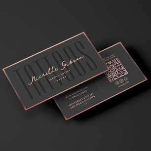 Tarjeta De Visita Tatuador Rosegold Artista de Tatuajes Marco Rosa