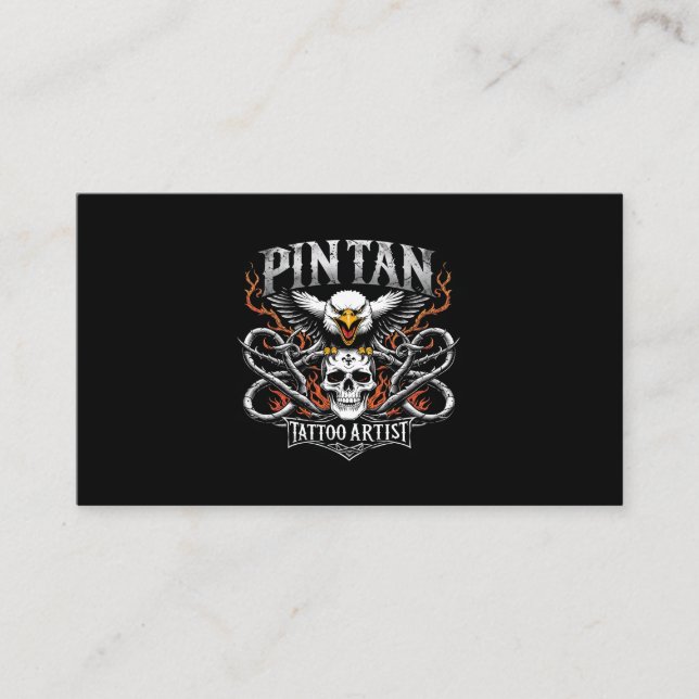 Tarjeta De Visita Tatuaje Artista Profesional Cuerpo Salón de Arte (Anverso)