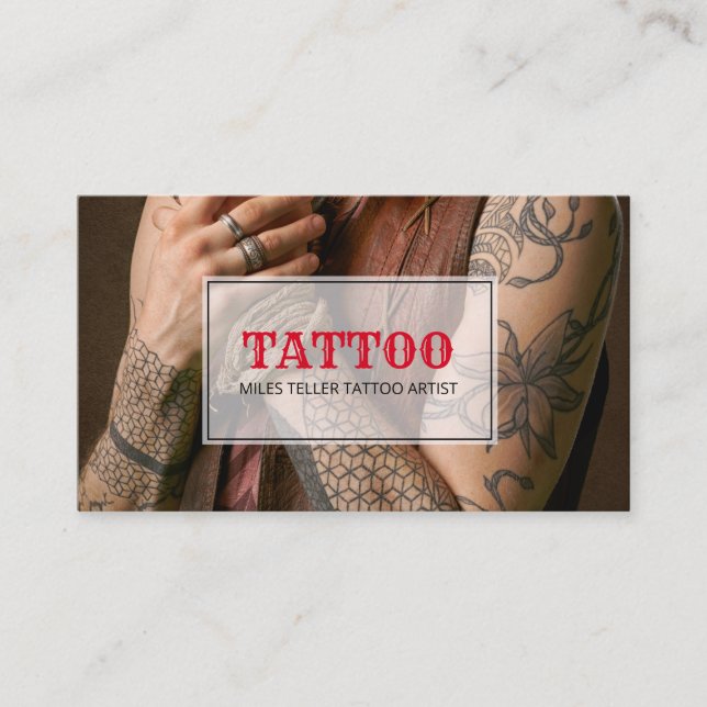 Tarjeta De Visita Tatuaje Artista Vintage (Anverso)