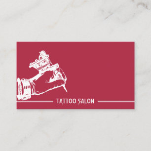 Tarjeta De Visita Tatuaje de bolígrafo rojo