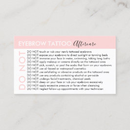 Tarjeta De Visita Tatuaje de cejas evita consejos de cuidados poster