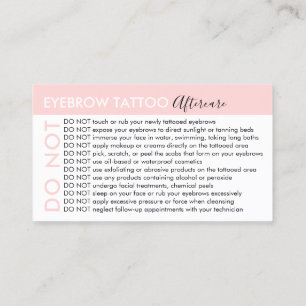 Tarjeta De Visita Tatuaje de cejas evita consejos de cuidados poster