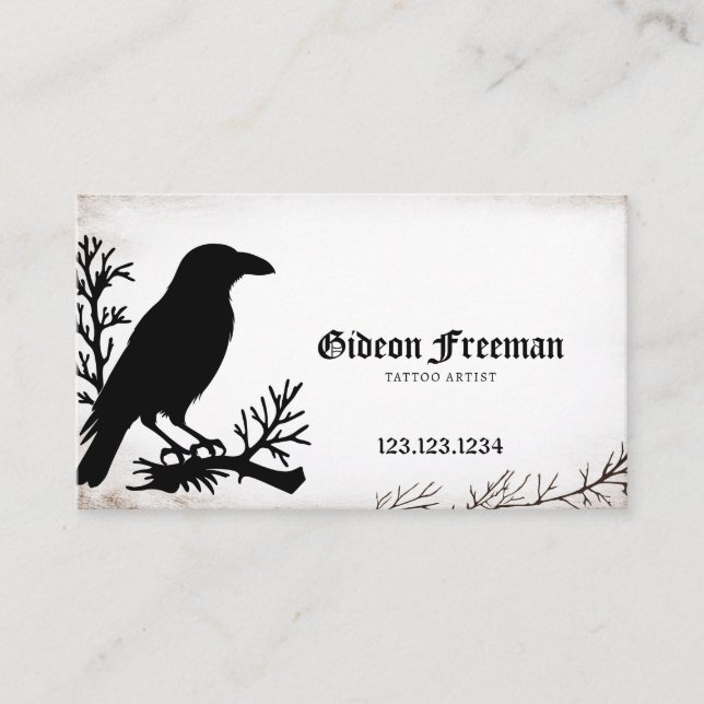 Tarjeta De Visita Tatuaje de cuerdas de textura gótica negra y blanc (Anverso)