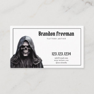 Tarjeta De Visita Tatuaje de estilo gótico oscuro y oscuro