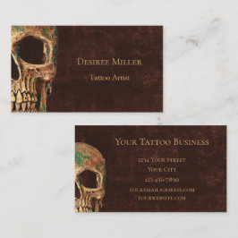 Tarjeta De Visita Tatuaje de fondo de textura marrón gótica media ca