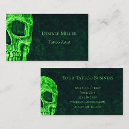 Tarjeta De Visita Tatuaje de fondo de textura verde gótica