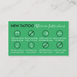 Tarjeta De Visita Tatuaje de instrucciones de poscuidado del cuerpo
