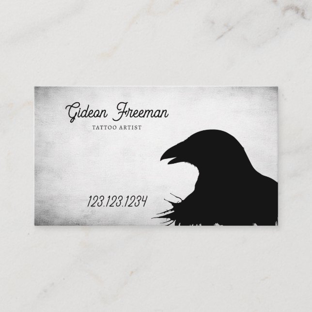 Tarjeta De Visita Tatuaje de silueta de cuerdas blancas y negras (Anverso)