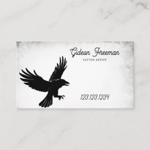 Tarjeta De Visita Tatuaje de silueta negro y blanco