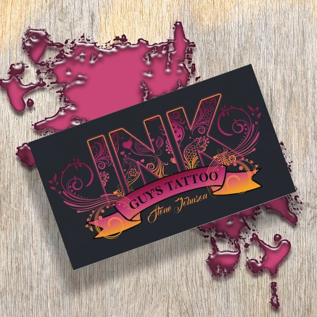 Tarjeta De Visita Tatuaje de tipografía de tinta artista ID815 (Subido por el creador)