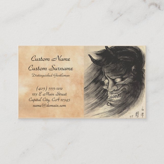Tarjeta De Visita Tatuaje japonés de la cabeza del demonio del (Anverso)