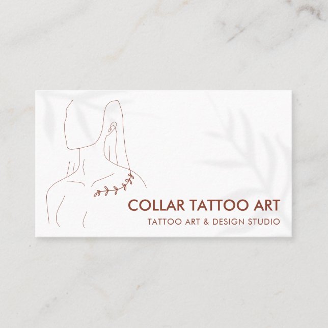 Tarjeta De Visita Tatuaje óseo de collar de la planta de joyas para  (Anverso)