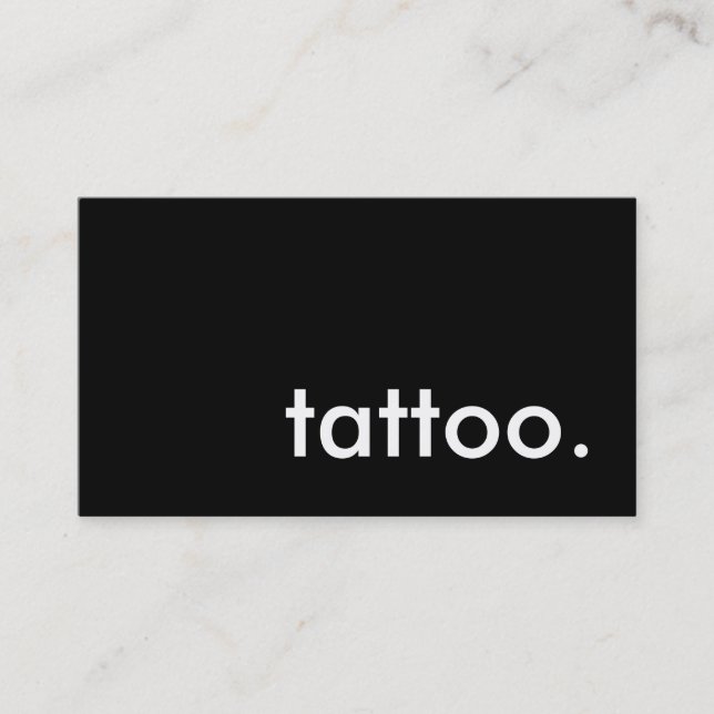 Tarjeta De Visita tatuaje. (personalizable de color) (Anverso)