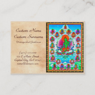 Tarjeta De Visita Tatuaje tibetano oriental fresco de Tara del verde