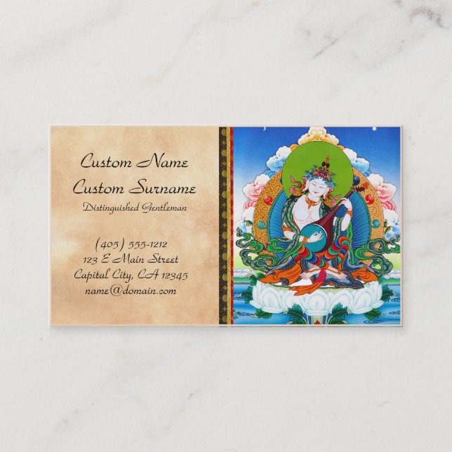 Tarjeta De Visita Tatuaje tibetano oriental fresco Saraswati del (Anverso)