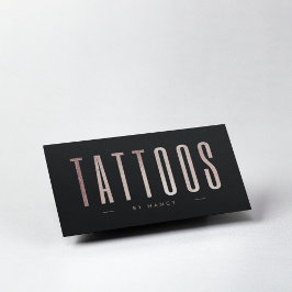 Tarjeta De Visita Tatuajes de purpurina de oro rosa